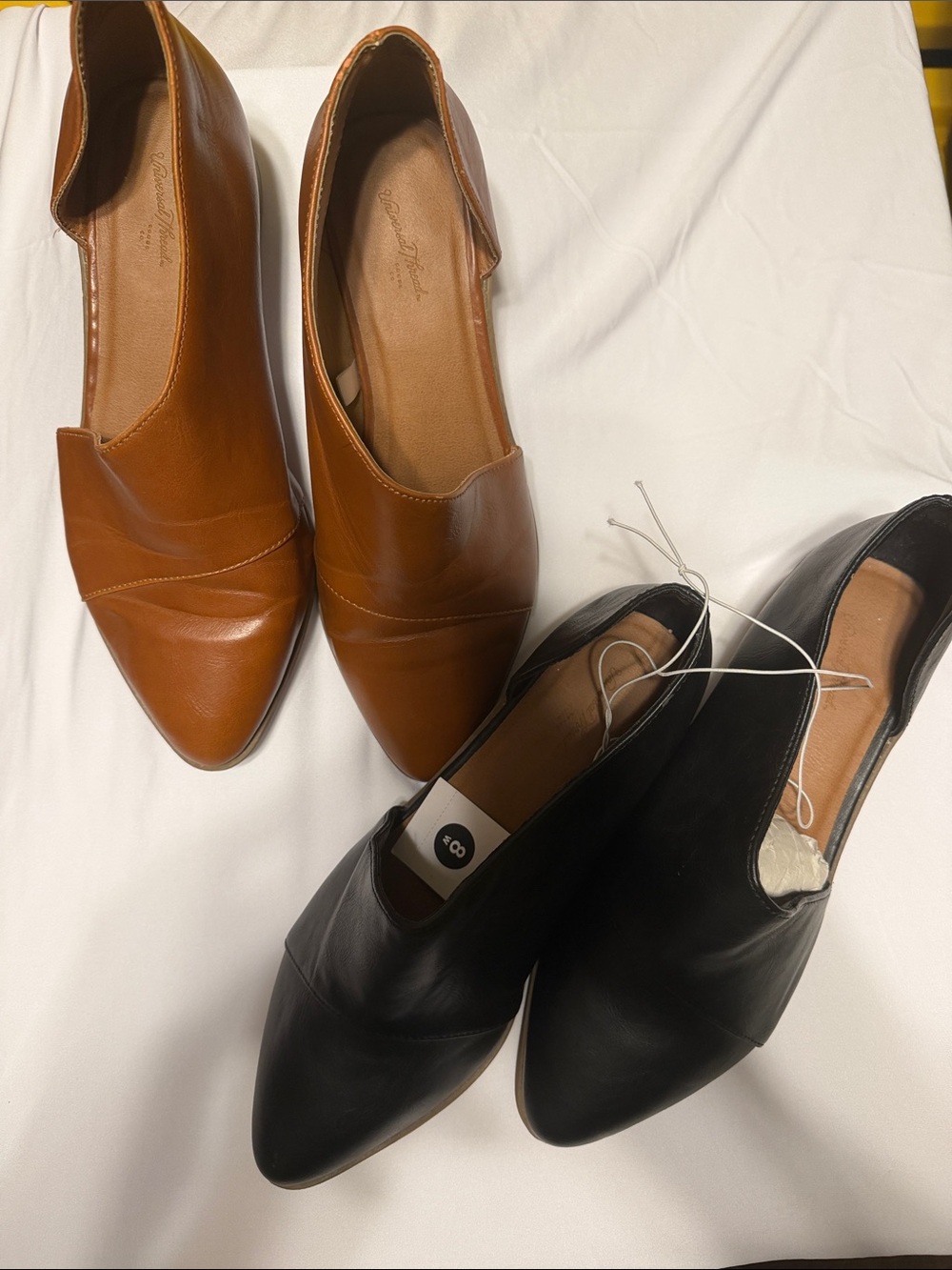 Bundle of two pairs Women’s Pointed Toe Slip-On Flats in Brown and Black